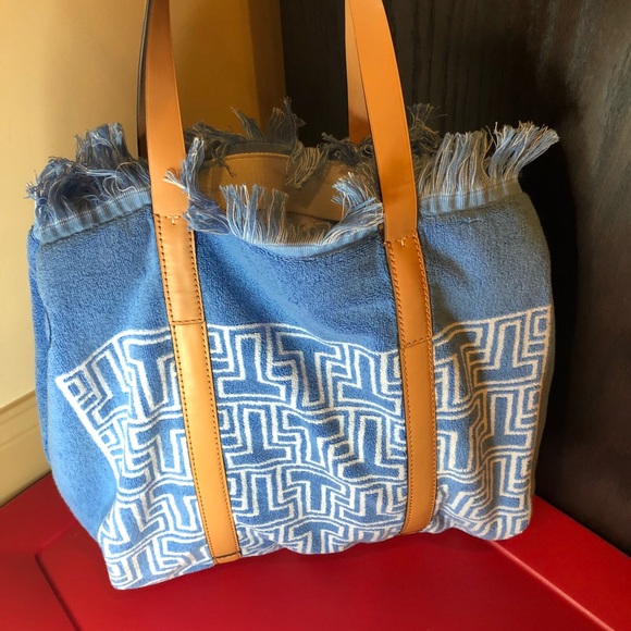 tory burch towel beach bag